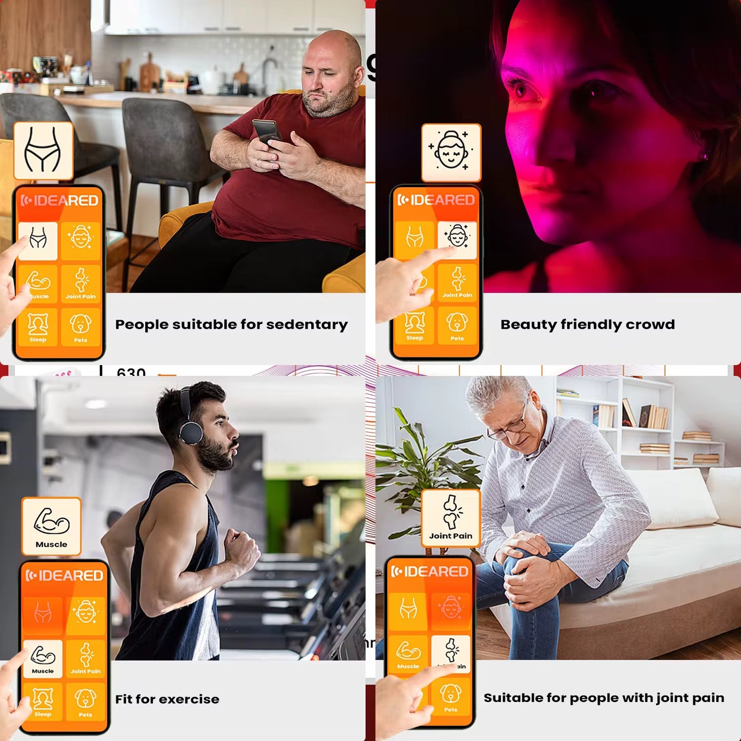 Red Light therapy panel for face & Body, Skincare & Pain-relief