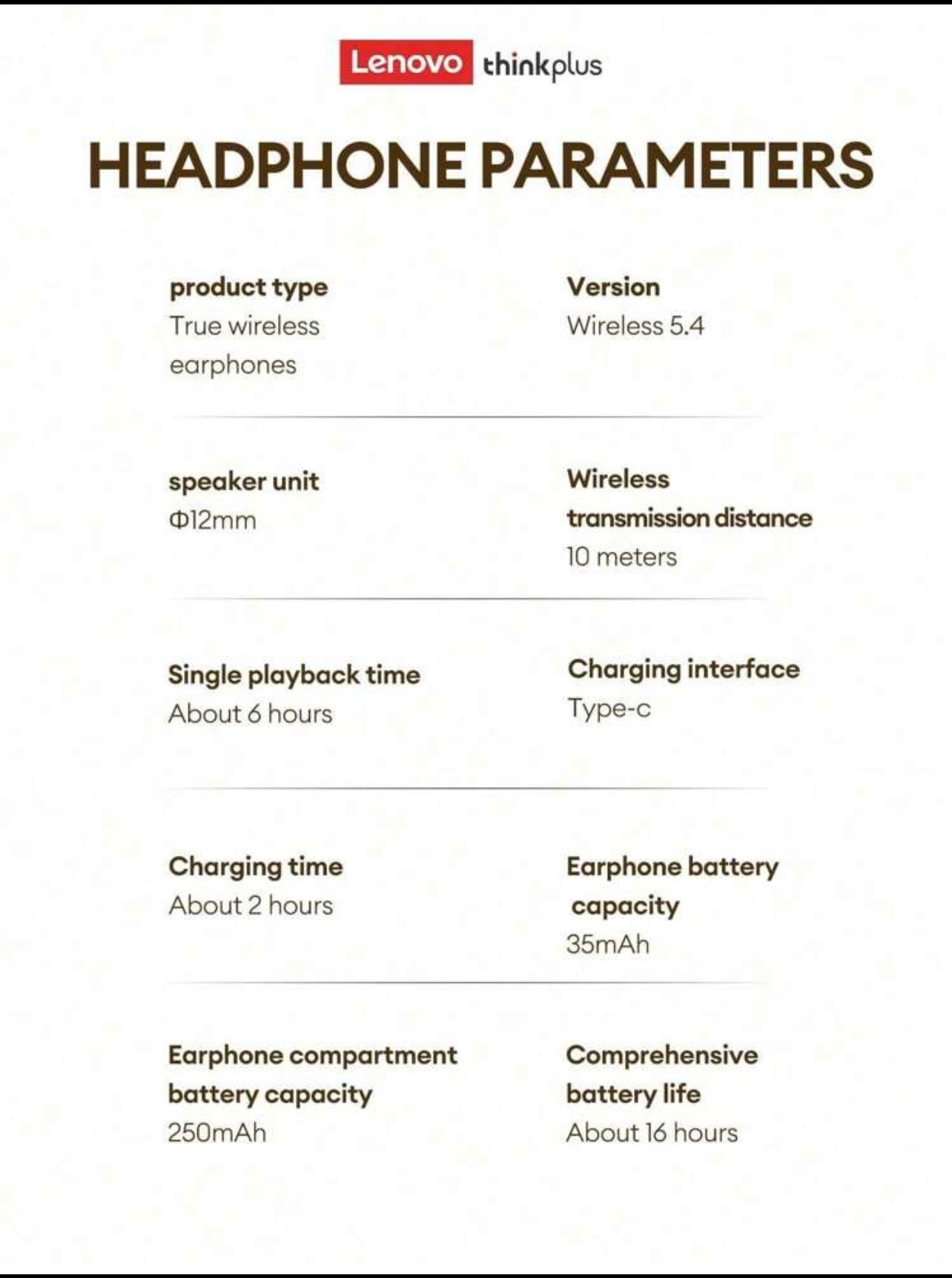 Lenovo LP25 Bluetooth Earphones,