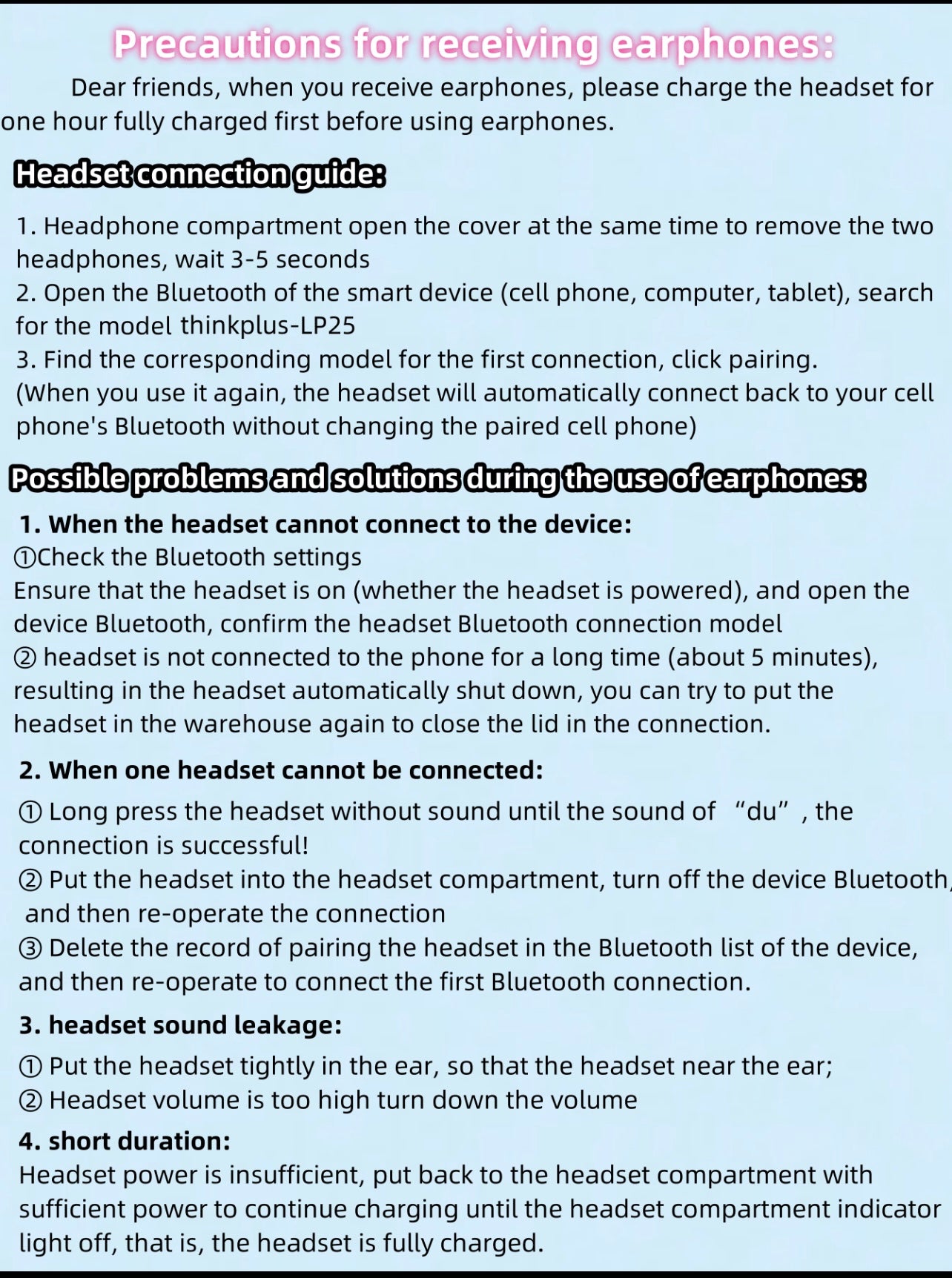 Lenovo LP25 Bluetooth Earphones,