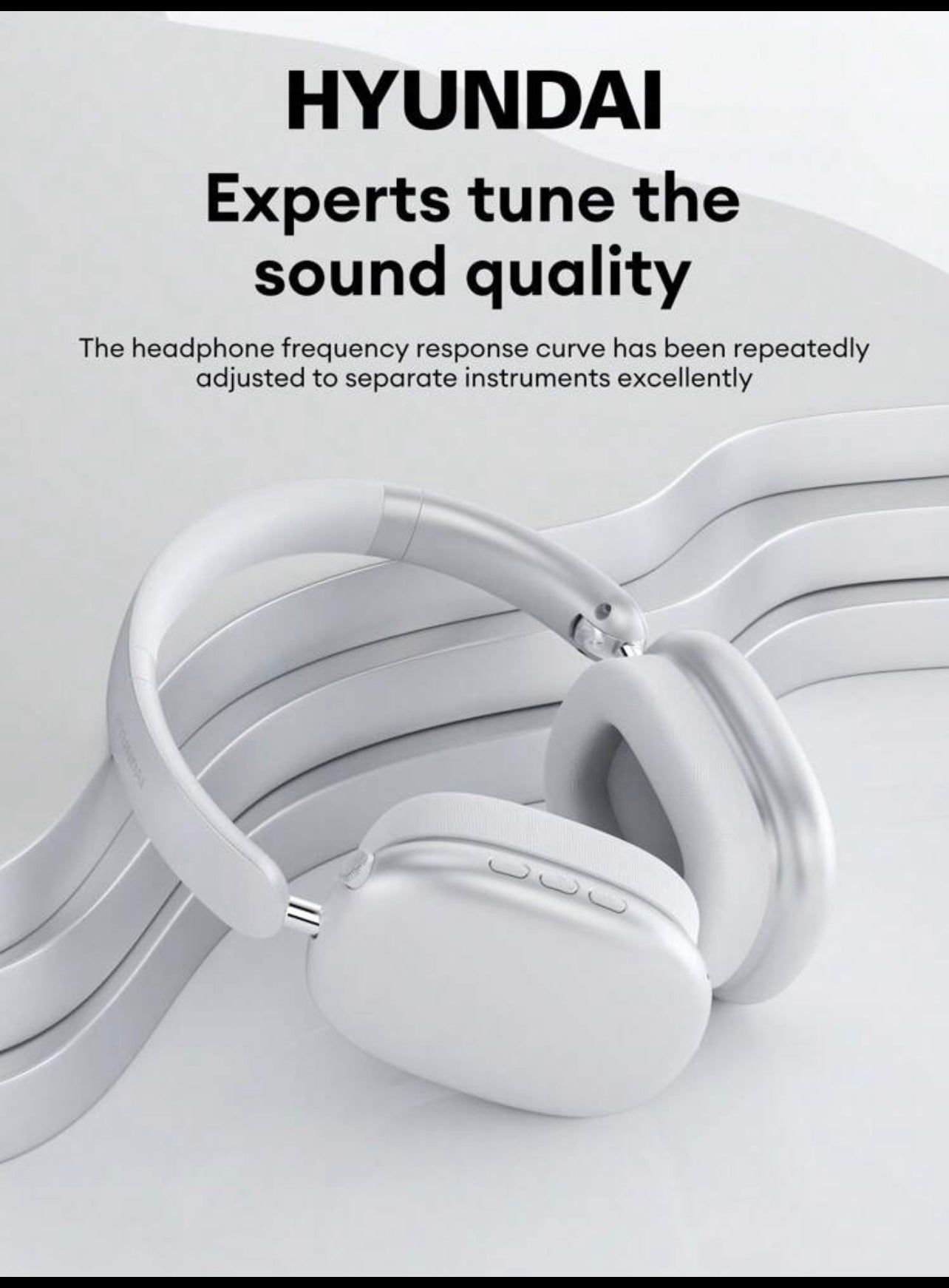 HYUNDAI MusPods-Max Bluetooth Headphones With ENC Noise-Proof,