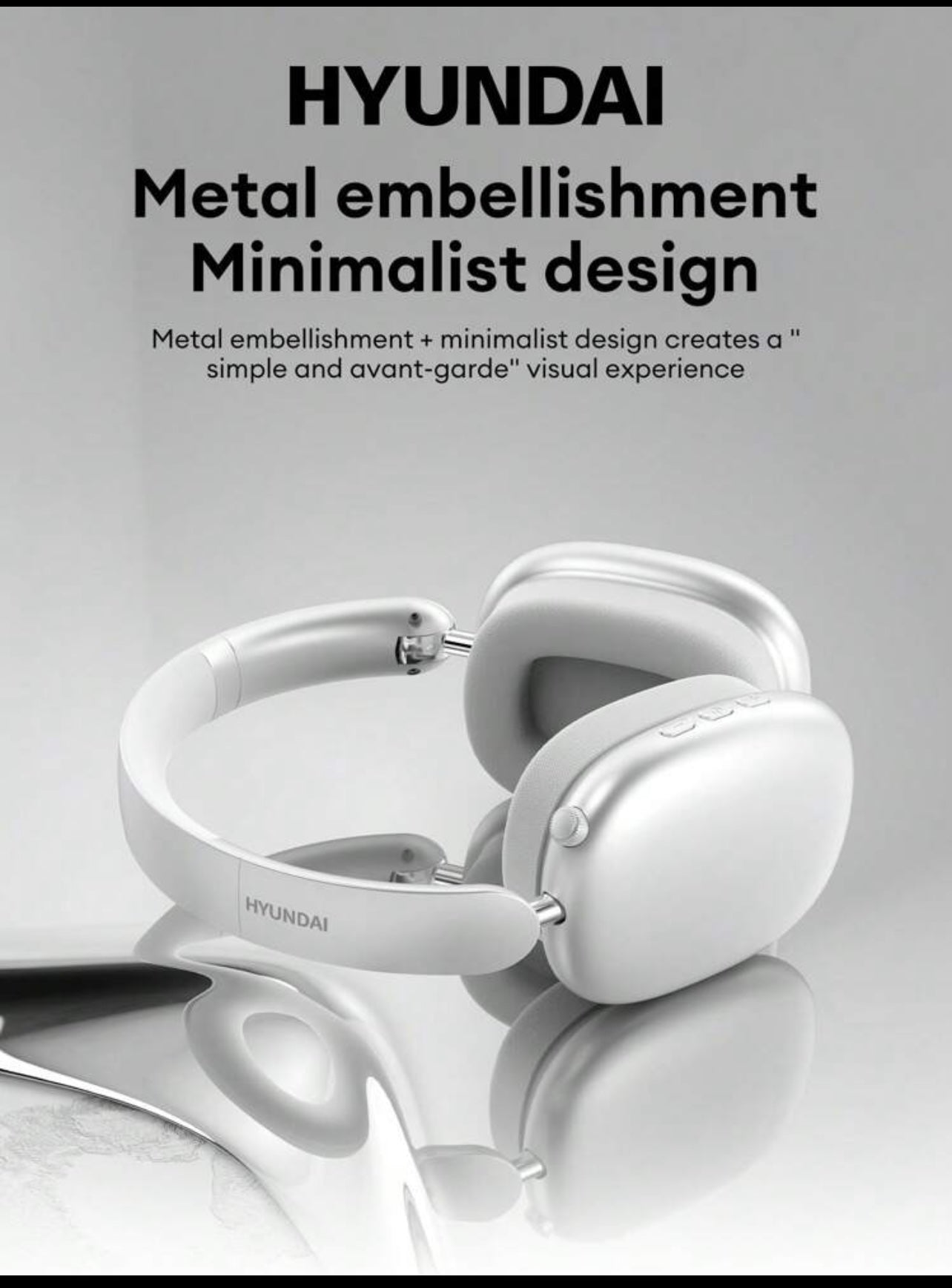 HYUNDAI MusPods-Max Bluetooth Headphones With ENC Noise-Proof,