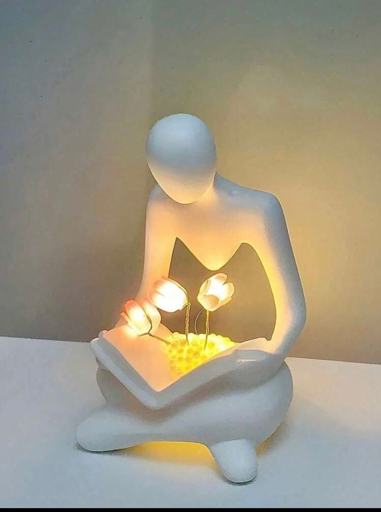 1pc Resin Statue Tulip Night Light Decoration