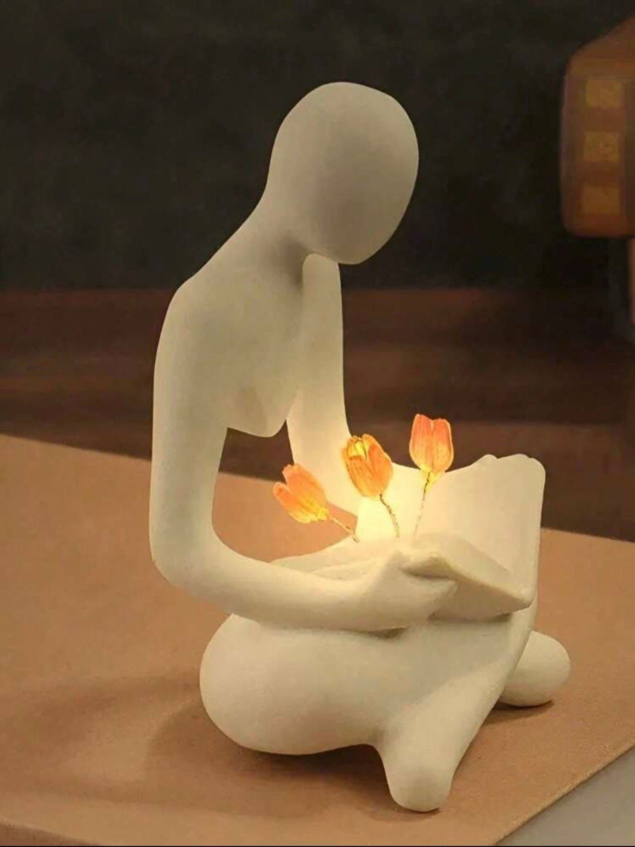 1pc Resin Statue Tulip Night Light Decoration