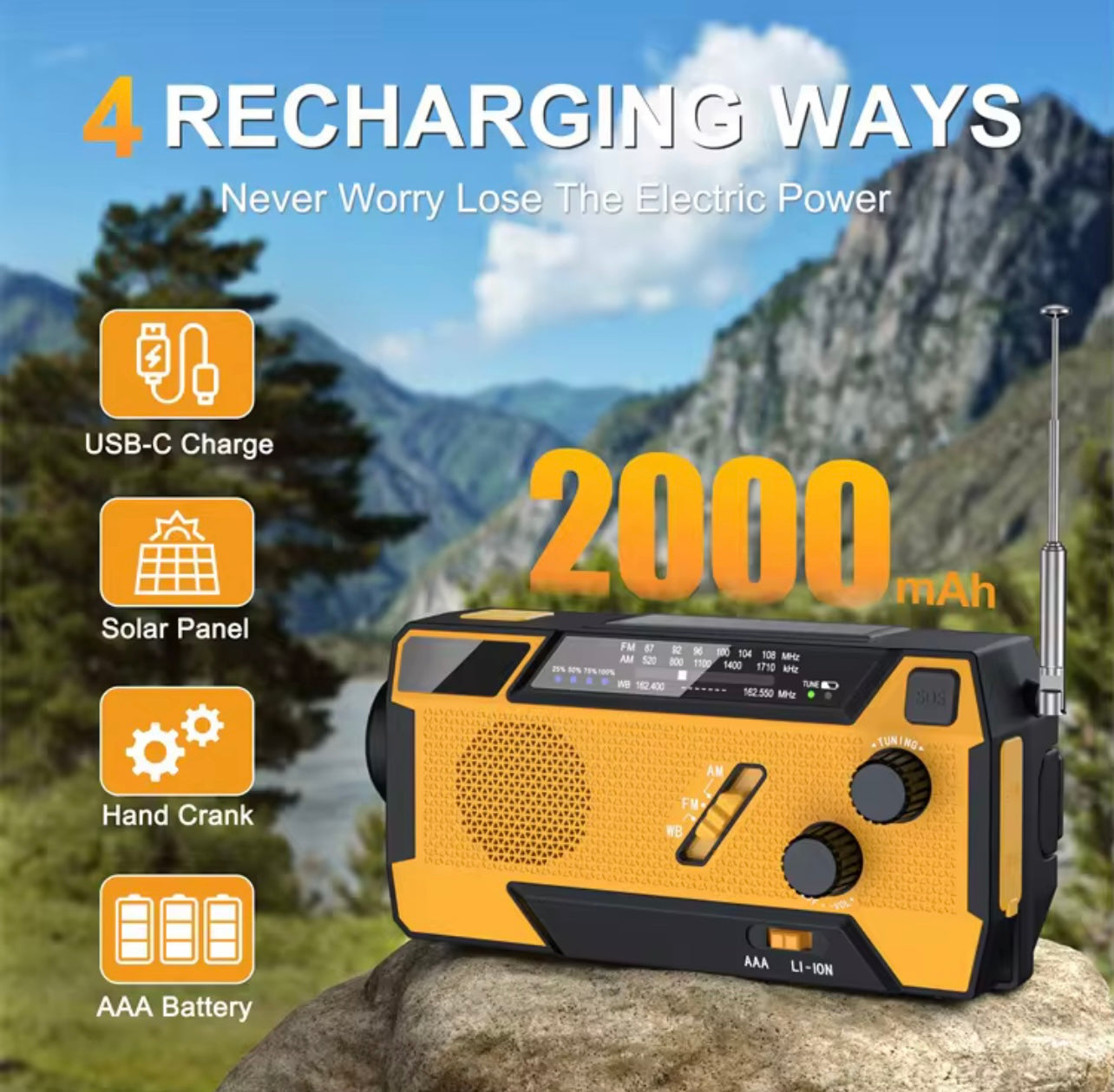 Solar emergency power battery
