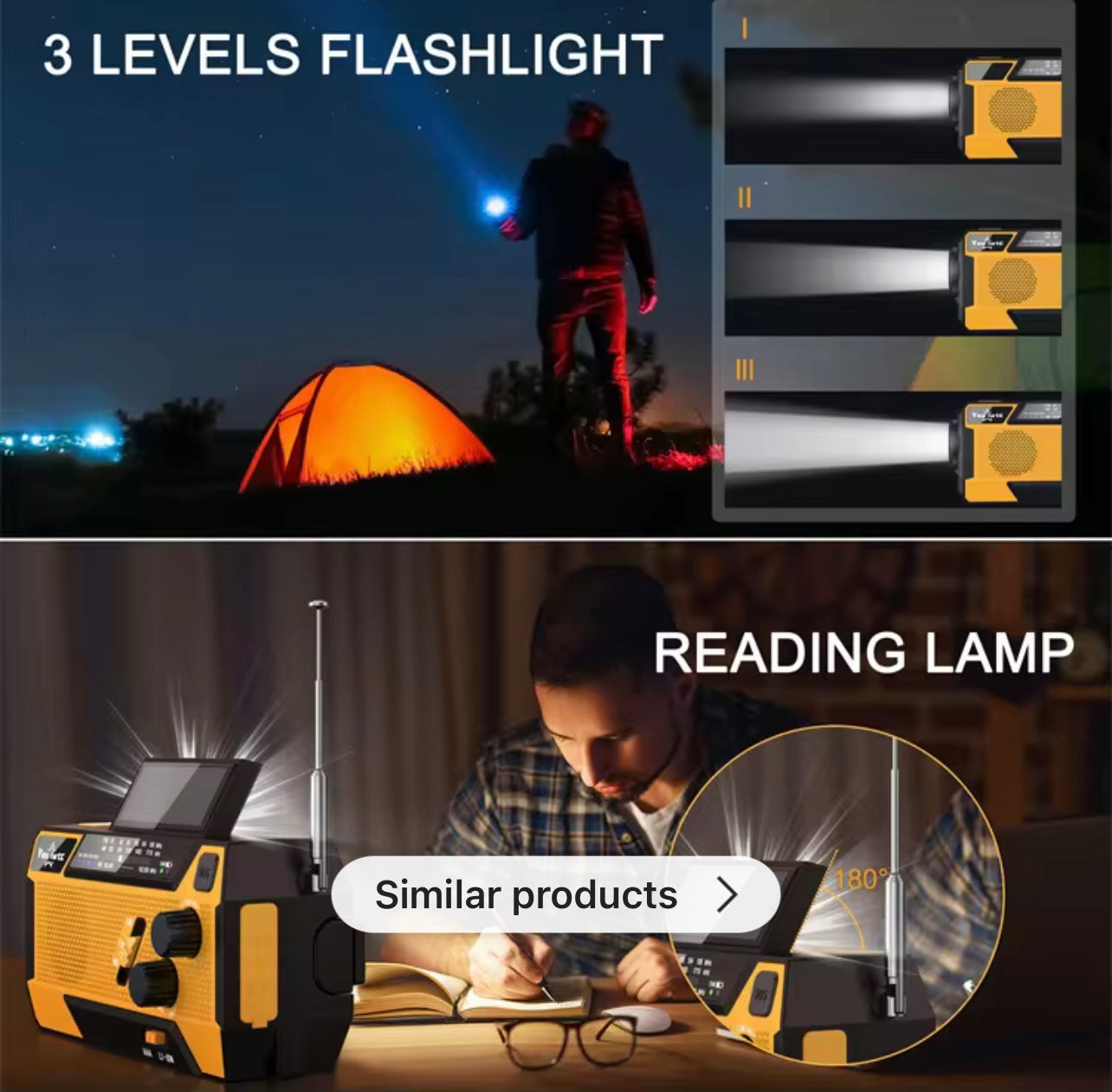 Solar emergency power battery