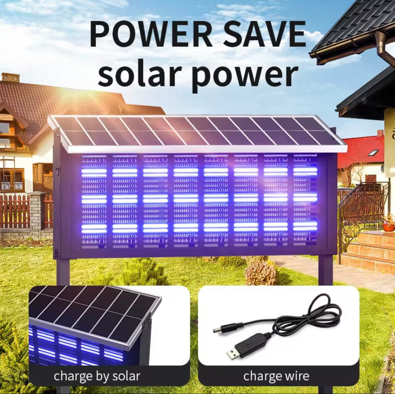 Solar Mosquito killer lamp with waterproof for Outdoor Big size