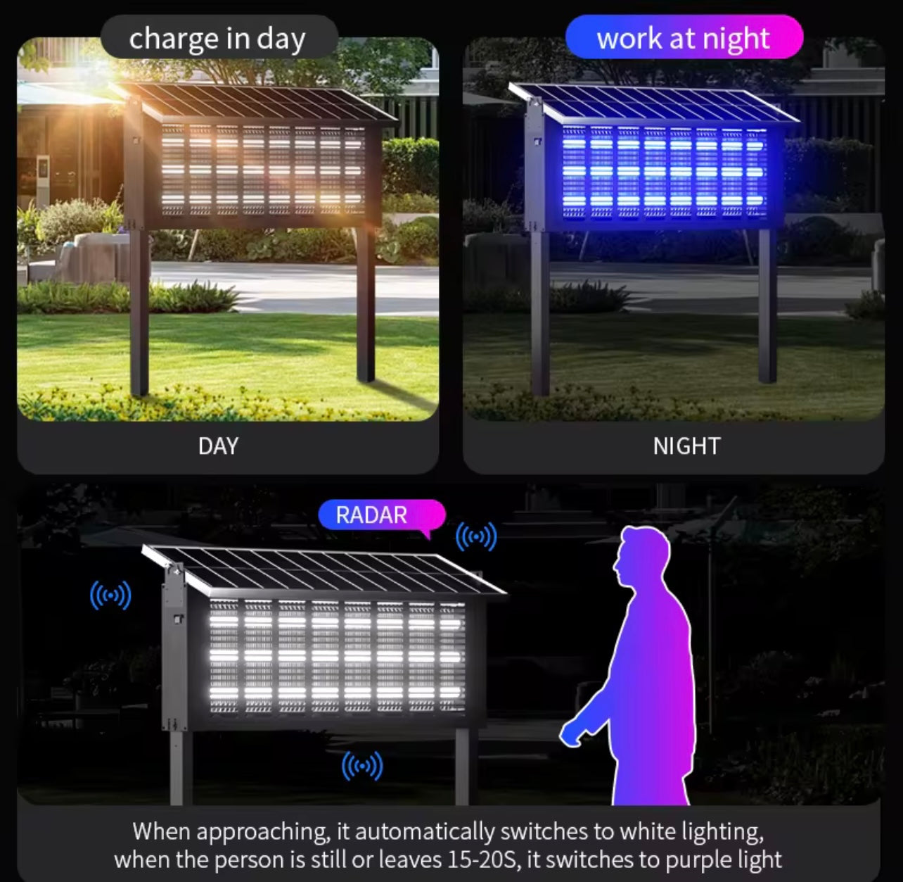 Solar Mosquito killer lamp with waterproof for Outdoor Big size