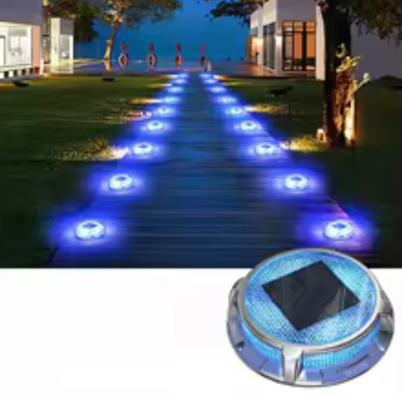 Outdoor led road stud mounting rail solar powered park ground deck dock garden light for outdoor