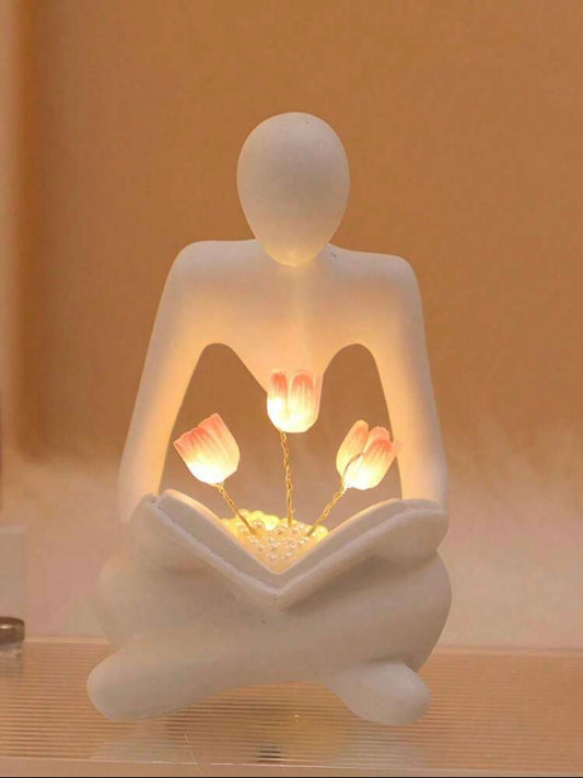 1pc Resin Statue Tulip Night Light Decoration