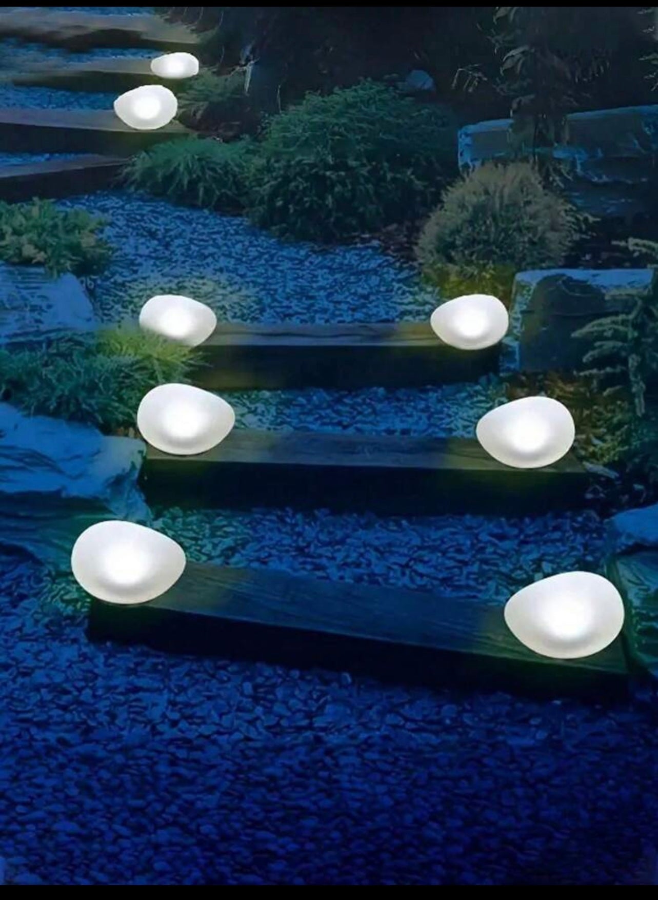 1/2pcs Solar Powered Pebble Lights - Energy Saving LED Spotlights