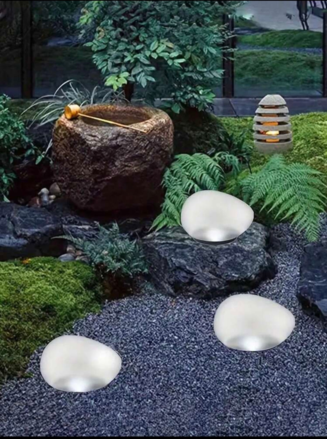 1/2pcs Solar Powered Pebble Lights - Energy Saving LED Spotlights